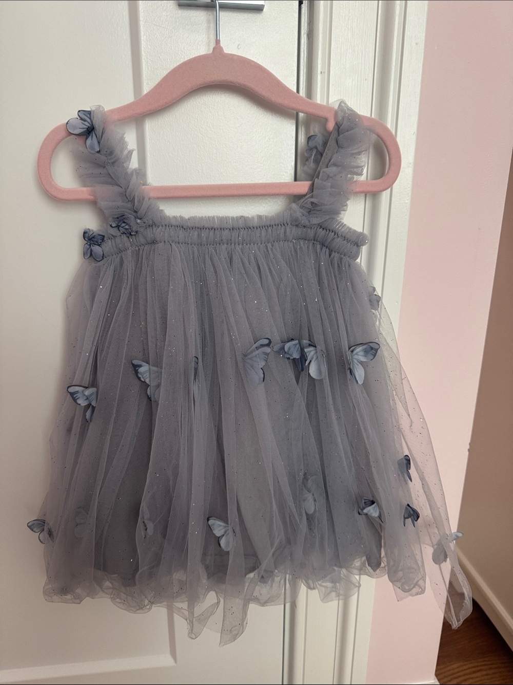 Gray Tulle Butterfly Dress